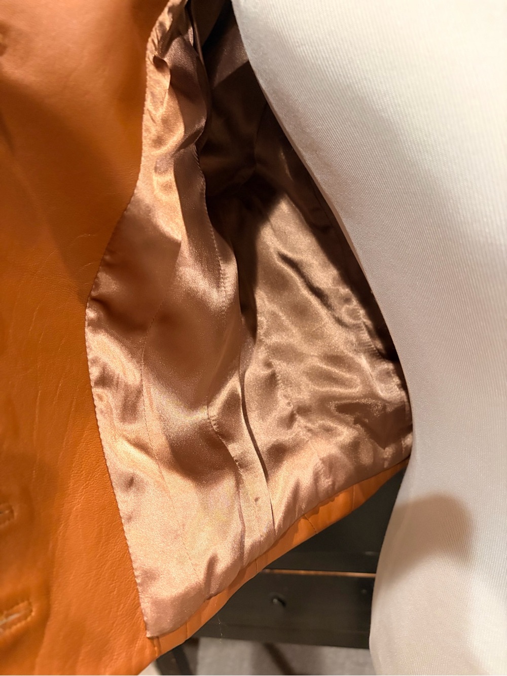 Members Only Short-Sleeve Leather Jacket in Cognac Brown - Picture 4 of 6